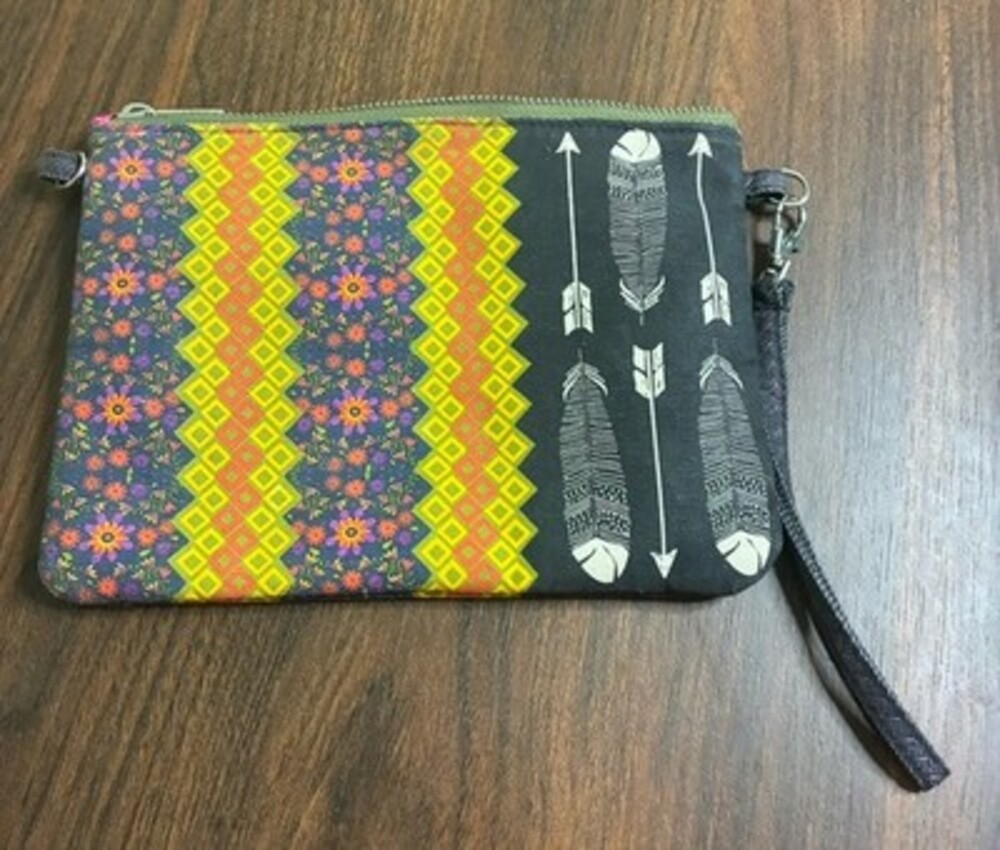 Natural Life Patchwork Quilted Fabric Zip Wallet Wristlet Boho Colorful Hippie - Picture 2 of 4